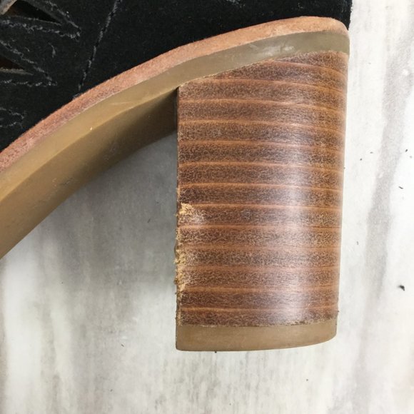 Jeffrey Campbell Lace-Up Open Toe Black Leather Booties 6.5 - Picture 9 of 13